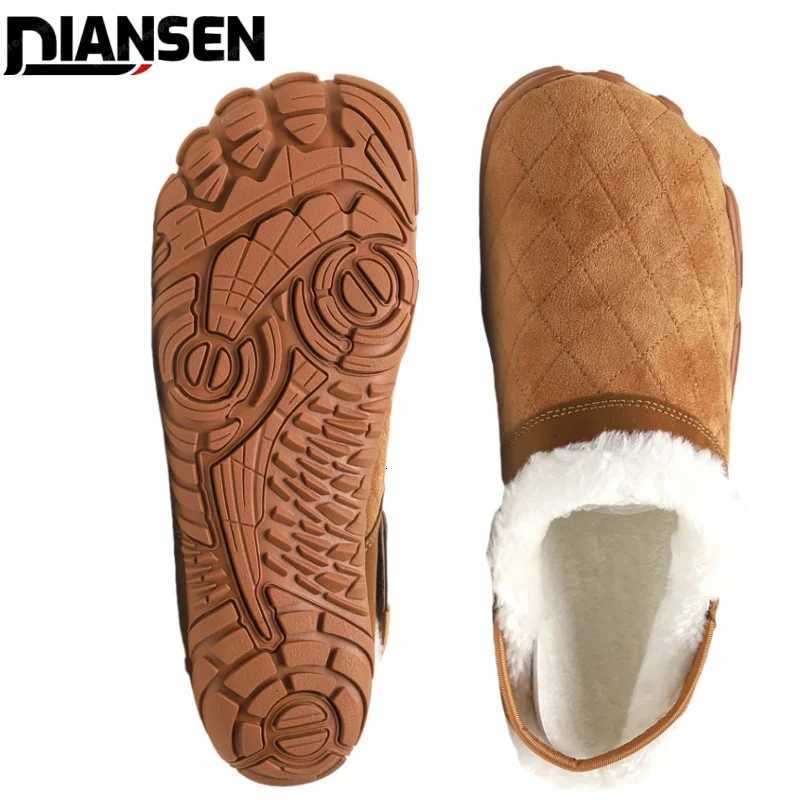 Chamois Leather Men Women Flip Flpos Indoor Mens Winter Home Warm Wide toe Shoes Cotton Bedroom House Barefoot Slipper Z251216