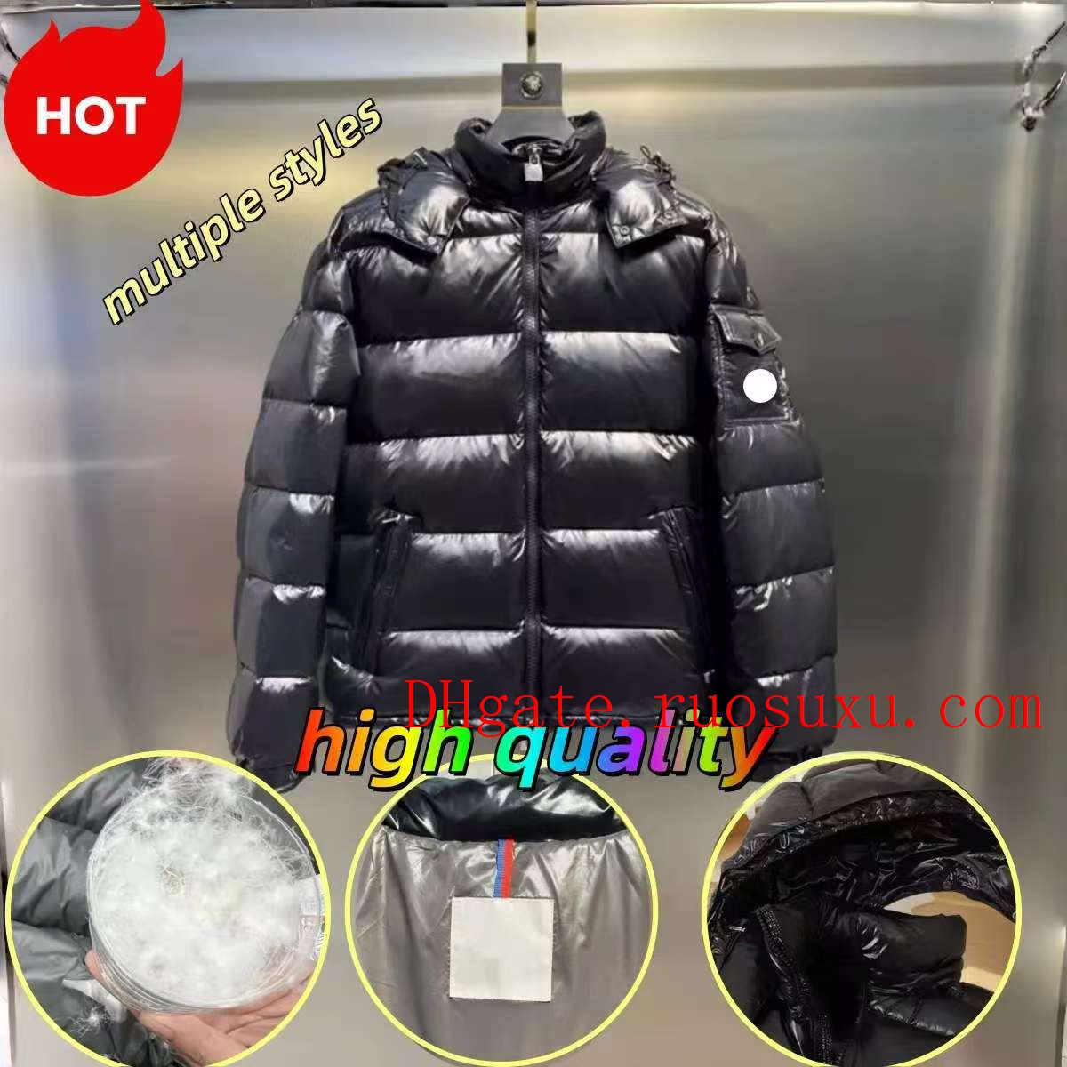 Designer Puffer Jackets Men Duck Down Women Shiny Black Jackets QR Code Scan Hoody Bomber Puffer Doudoune Winter Jackets Outerwear Fashion Hombre Ca