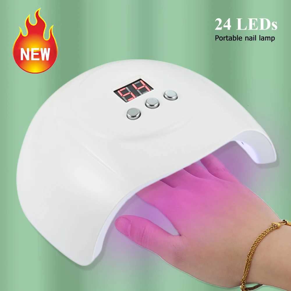 48w Portable USB Nail Dryer 24pcs Beads UV Led Nail Lamps UV Light For Nails Gel Polish Drying Machine Manicure Salon ToolT251216-image-1088552936