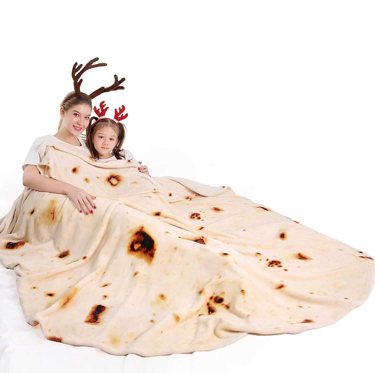 Burrito Pizza Blankets Funny GiftsCute Food Wrap Blanket for Adults KidsSoft and Fuzzy Throw Blankets for Christmas S164 H251216-image-1088601452