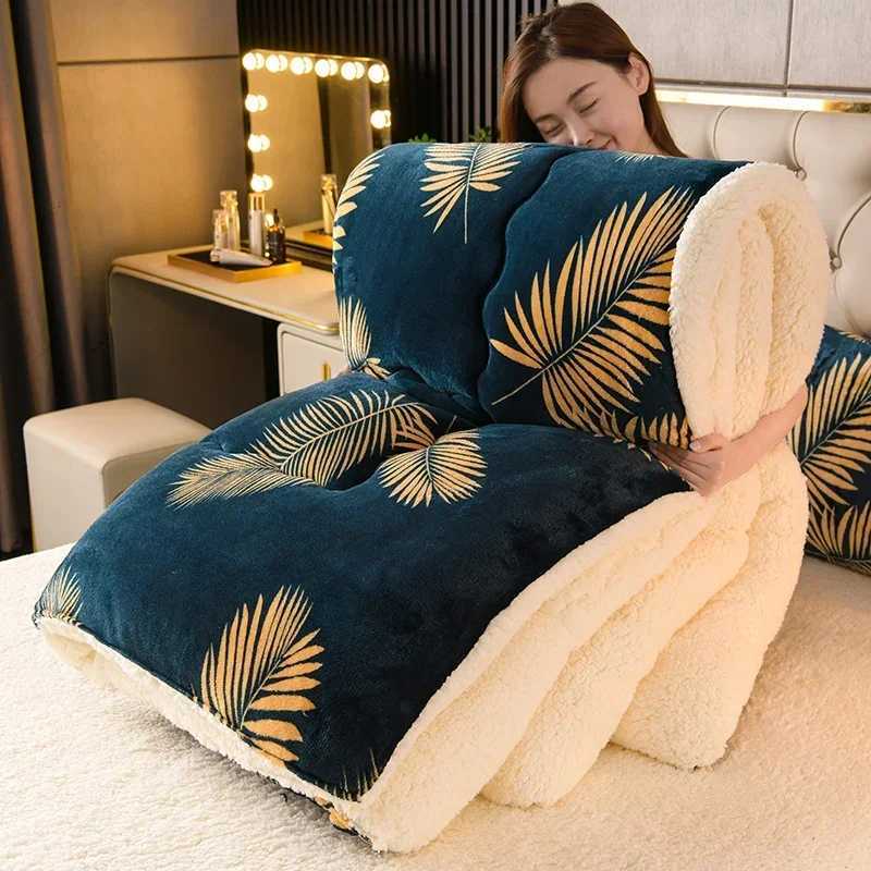 Plaid Super Thick Warm Blankets for Winter Autumn Milk Fleece Thicken Warmth Sleeping Blanket Soft Fluffy Comforter Quilt Duvet H251216-image-1088601910