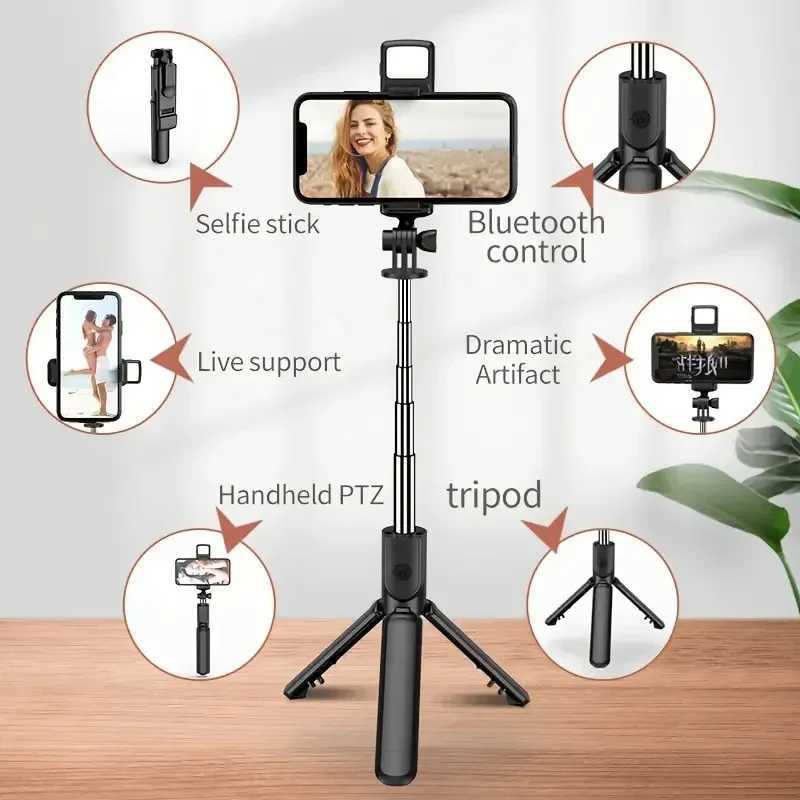 Wireless Selfie Stick Tripod Stand Blue-tooth Remote Extendable Tripod for Mobile Phone Tiktok G251216-image-1088571030