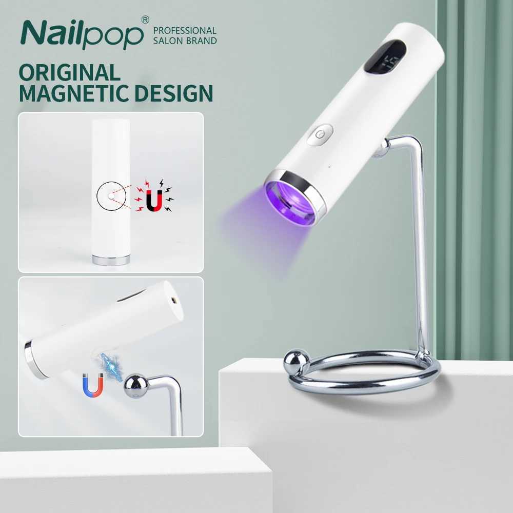 Nailpop Mini UV Nail Lamp for Polygel Nails Battery-Powered with Silicone Stamper Portable Handheld Curing Glue Gel Nail DryerT251216-image-1088551449