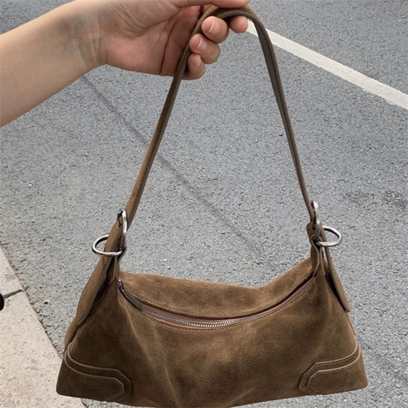 Trendy Suede Retro Mural Soft Leather Cool Girl Motorcycle Underarm Faionable Casual Oulder Bag 251215