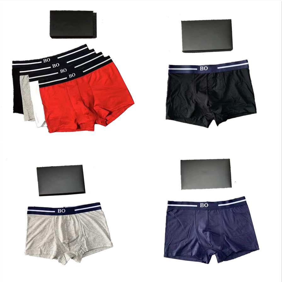 Mens Underwear Cotton Trunks Designer Style High Quality Pure Cotton Boxed Packaging Soft Comfortable Asian Size-image-1088728720