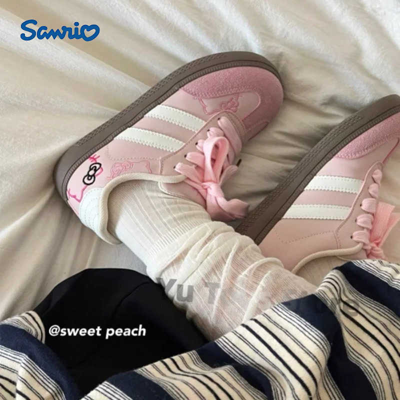 Sanrio haute qualité Hello Kitty filles gros mocassins tête plate-forme chaussures baskets décontractées chaussures d'entraînement à la mode Y2k