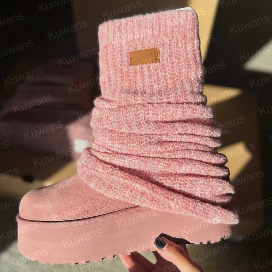 Femmes Classique Mini Dipper Jambières Bottes Designer Jambières Plateforme Rose Ultra Mini Botte De Neige Courte Fourrure En Peau De Mouton Tasm