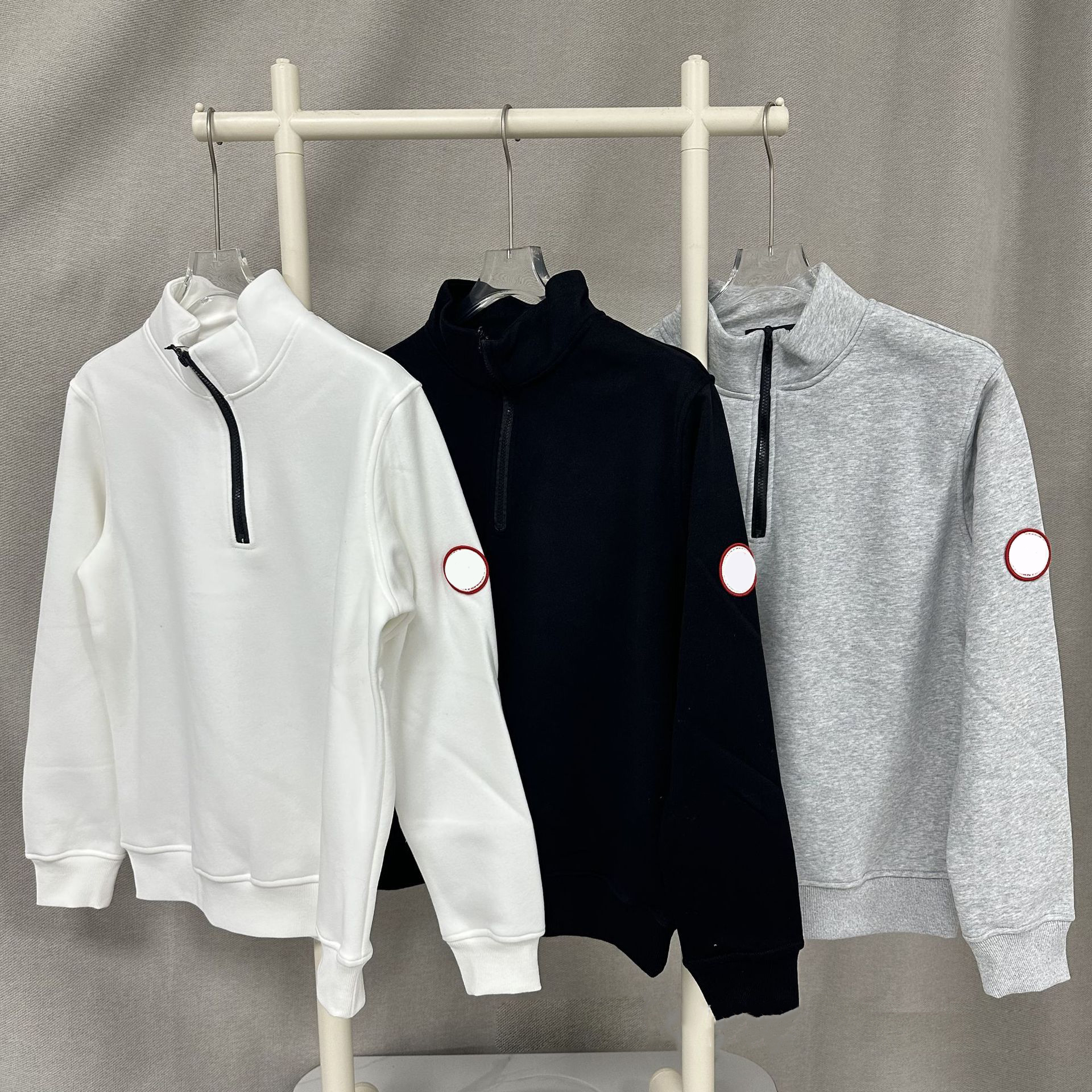 Designer Men's Hoodie Armband Half Zipper Lapel Sweatshirt Mens Autumn Winter Long Sleeve Casual Pullovers