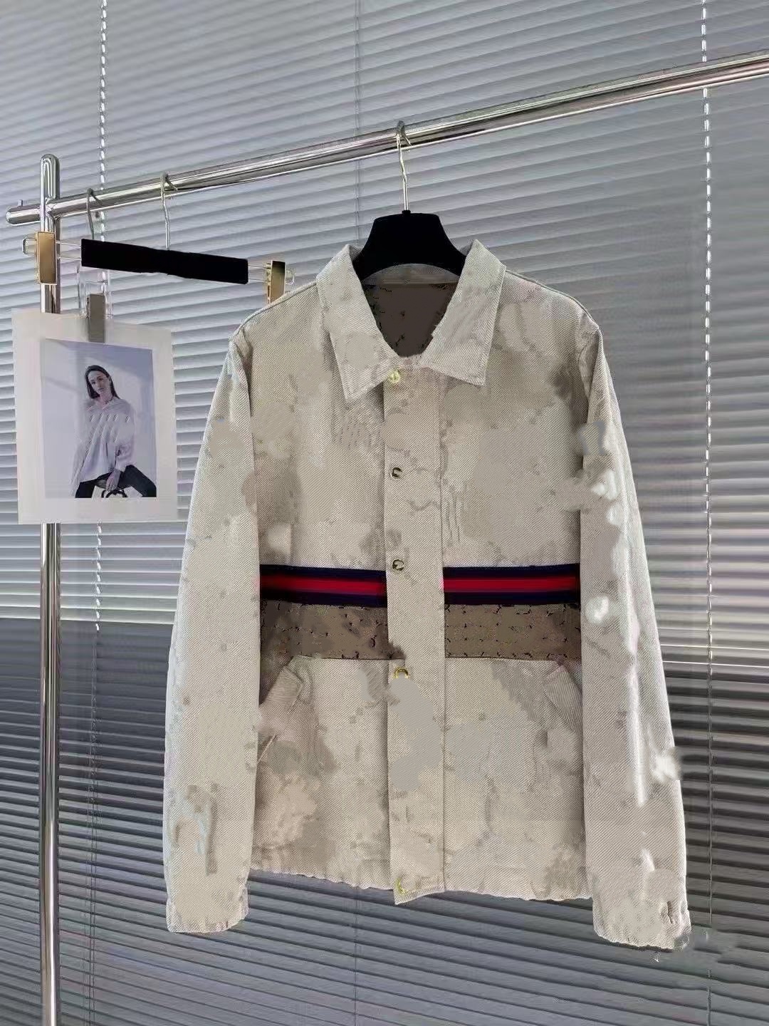 G classique nouveau manteau de veste en jean jacquard à motif foncé