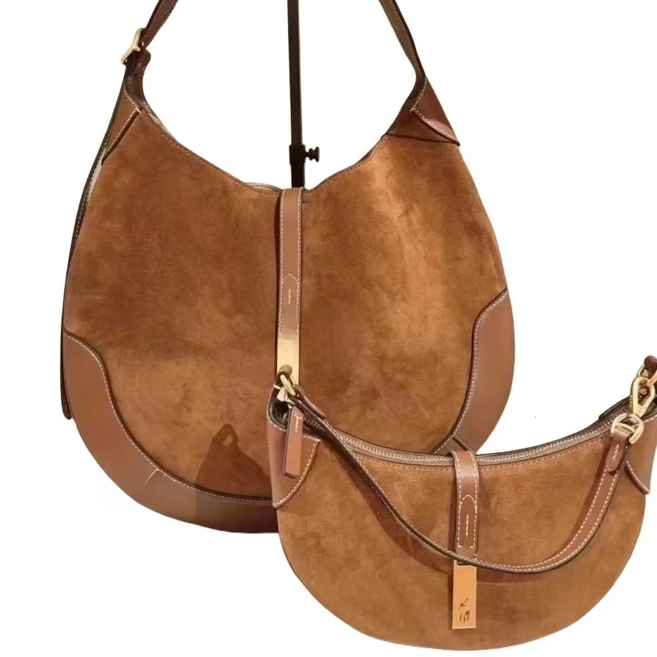 High quality cowhide suede polo id sac Womens designer shoulder bags Luxury handbag tote leather Hobo weekend moon bucket clucth crossbody travel sh
