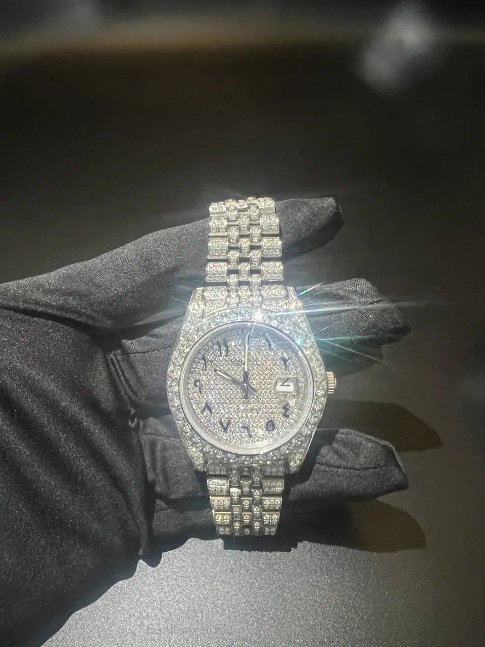 High-end customization vvs Moissanite 1:1 Iced Out Hip-hop Mechanical Handmade Stainless Steel Lab Dia Watch Free Fast delivery-image-1104697224