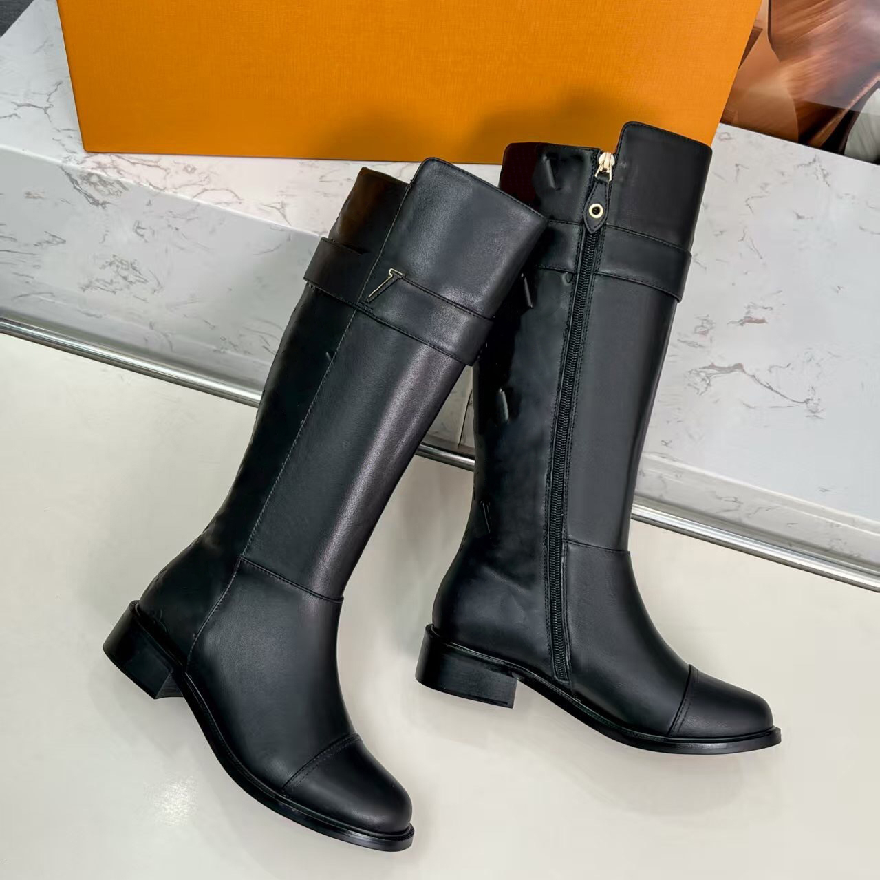 Bottes de créateurs Paris marque de luxe botte en cuir véritable bottines femme bottes baskets baskets pantoufles sandales S908 06