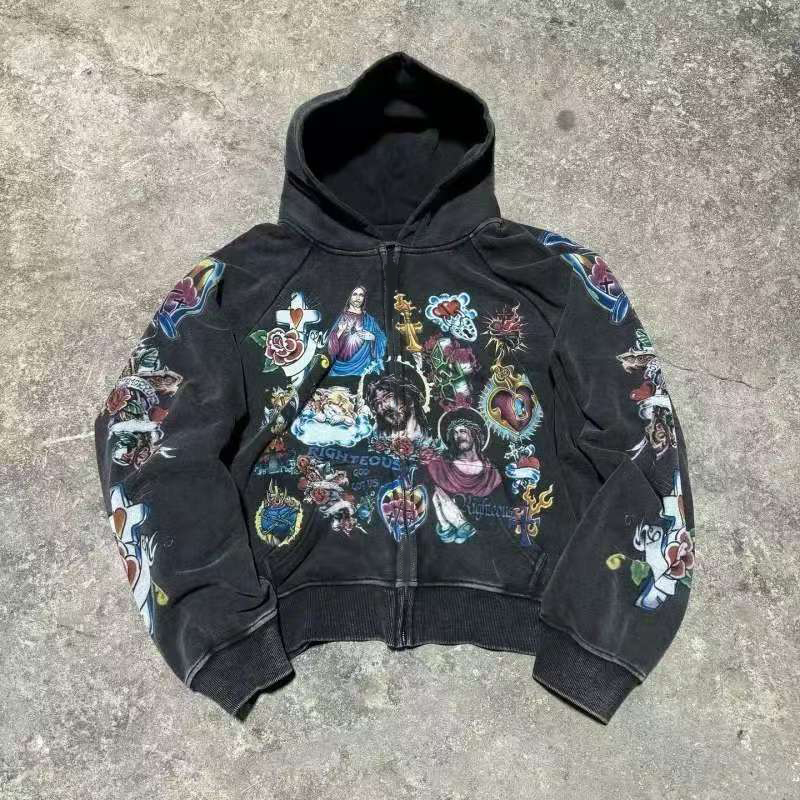 Popular Righteous Cartoon Mens Hoodie Hoody Womens Hoodies Sweatshirts Pullover Trendy 3D Printed Harajuku Hooded Casual Men Sweatshirt Streetwear Z