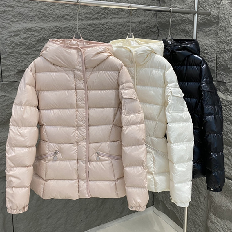 Barante hooded women down jacket single breasted arm pocket badge women puffer jacket woman fashion doudoune size 1--4