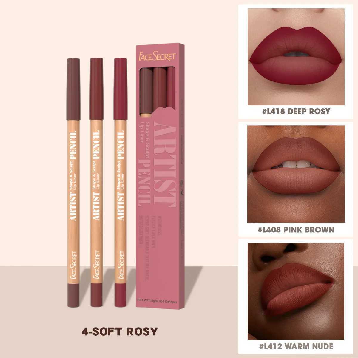 Face Secret 3Pcs Long-Lasting Velvet Lip Liner Matte Lipstick Waterproof Perfect Gift for Christmas Day Lip Liner Set G251218-image-1088875735