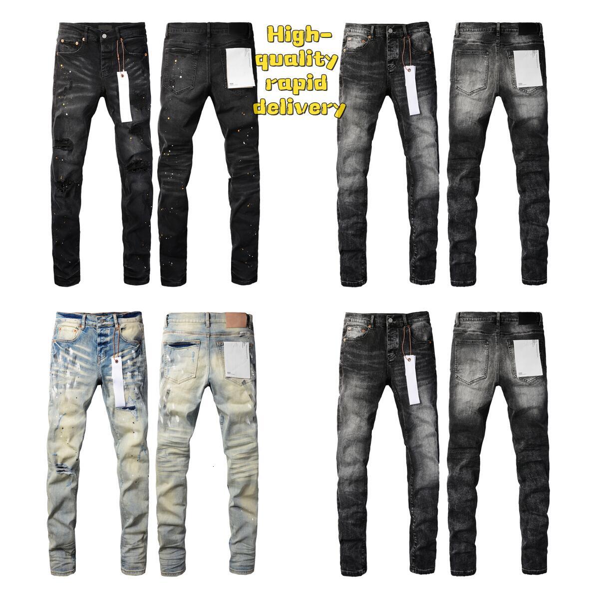 Mens Designer purples Skinny Jeans Fashion distressed ripped biker black blue jean slim fit motorcyc stretch Denims For Man Black Pants a3 100 4bc 4