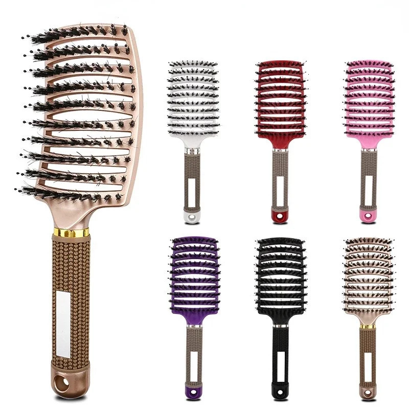 Hair Brush Scalp Massage Comb Hairbrush BristleNylon Women Wet Curly Detangle Hair glove for Salon Hairdressing Styling Tools 251218