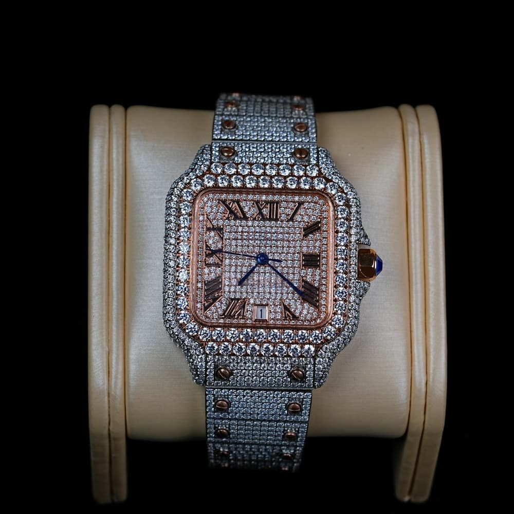 Moissanite Premium Customization Edition Top Quality Automatic Mechanical Men's and Women's Anti Drop Watch Hip Hop Style Through testing
