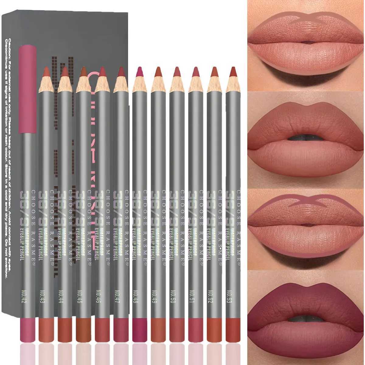 12pcs Velvet Matte Lip Liner Set - Long-Lasting Versatile Shades Longlasting Lip Makeup Berry Brown Pink Lip Pencil G251218-image-1088875101