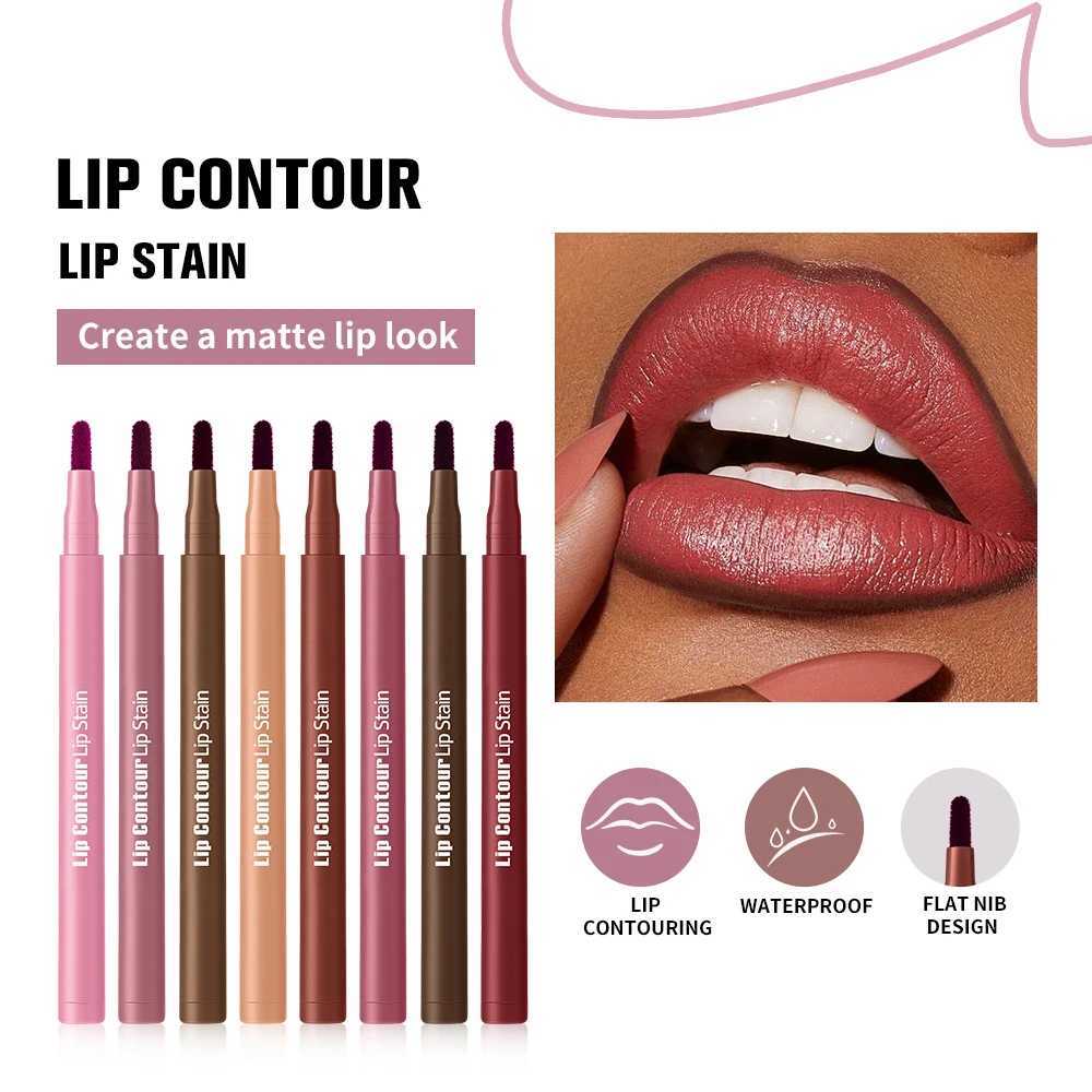 Waterproof Lip Liner Lip Contour Lip Stain Smudge-proof 2 In 1 Lip Stain Liner Ultra Pigmented Dual-Sided Design Non-Stick Cup G251218-image-1088874090