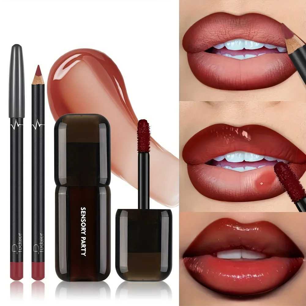 Pudaier Lip Gloss Lip Liner Set Hydrating Long Lasting Waterproof Non-Smudge Lip Makeup Smooth Lip Kit for Women G251218-image-1088877238