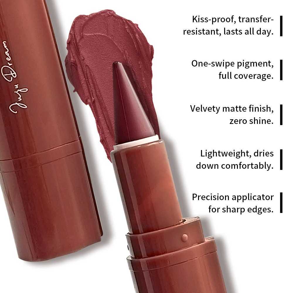 6-color conical gradient lip liner pen - matte black brown velvet lipstick waterproof and non-greasy blush and lip color pen G251218-image-1088876069