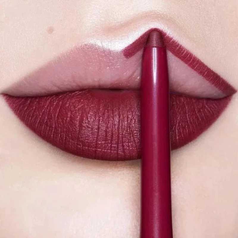 12Colors Lipliner Pencil Waterproof Sexy Red Matte Contour Tint Lipstick Lasting Non-stick Cup Moisturising Lips Makeup Cosmetic G251218-image-1088873722