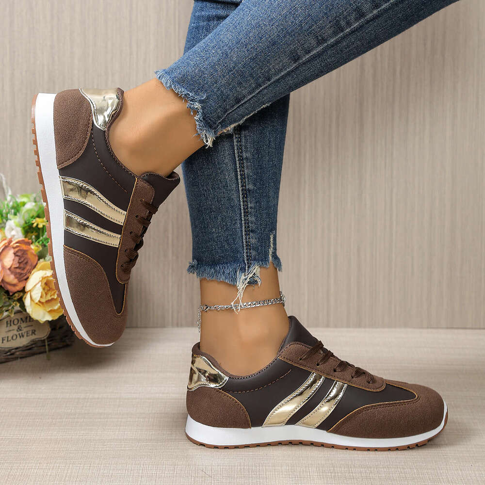 designer shoes for Women 2026 New Autumn Versatile Casual Sneakers Flat Large Size Board Shoes High Quality