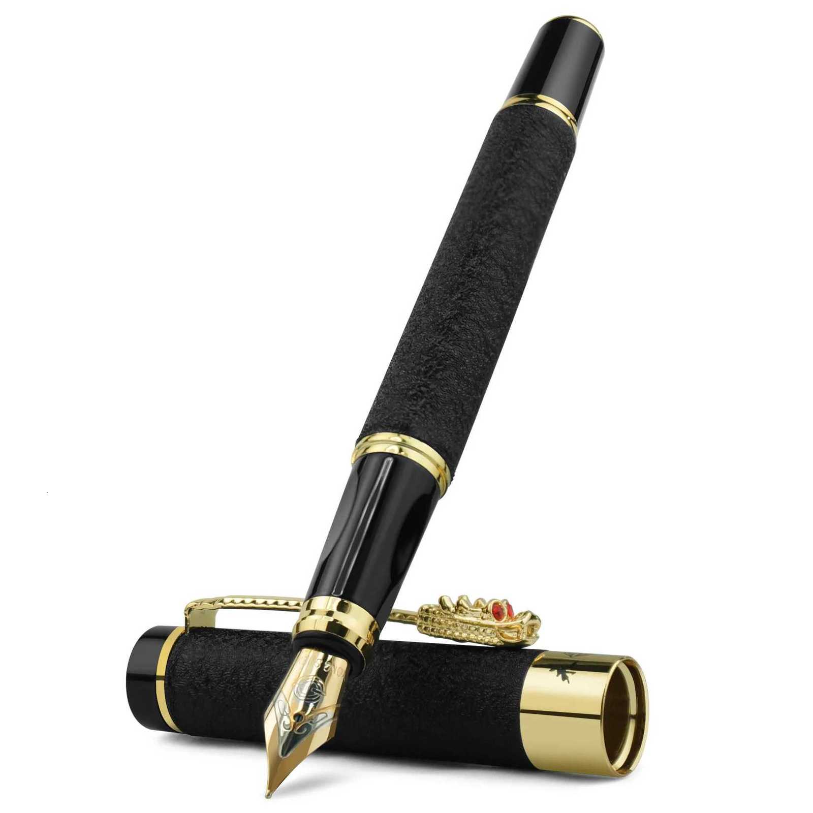 STONEGO Luxury Dragon Crystal Diamond Ink Fountain Pen Off Business Men Siganture Metal Pen Y251218-image-1088847334