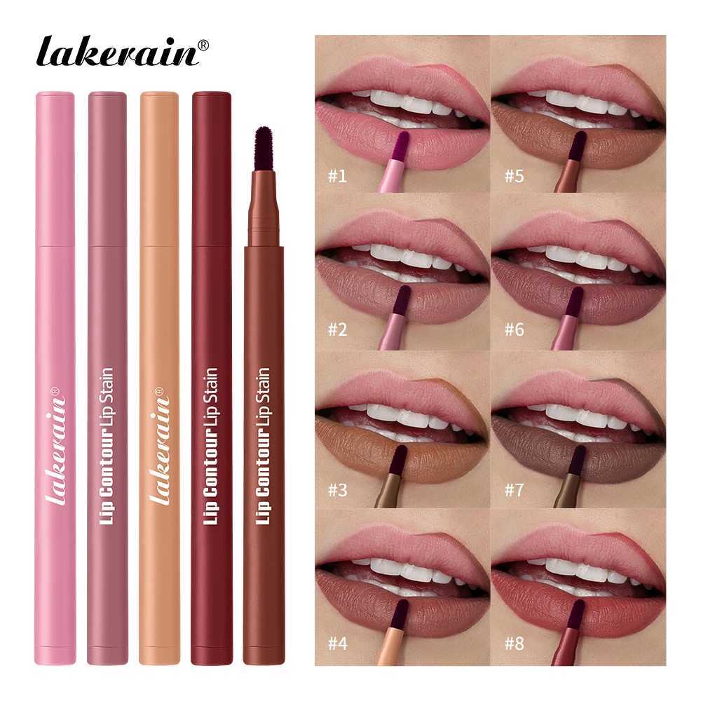 Lakerain Lip Contour Lip Stain Pen Smudge-proof Non-stick Cup Moisturizing Lip Makeup Cosmetic 2-in-1 Lip Stain Liner G251218-image-1088876922