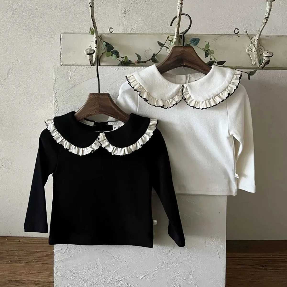 T2547 Spring Autumn Korean Style Childrens Clothing Baby Toddler Kids Long Sleeve Collar T-Shirt Versatile Base Layer Top C251218-image-1088918013