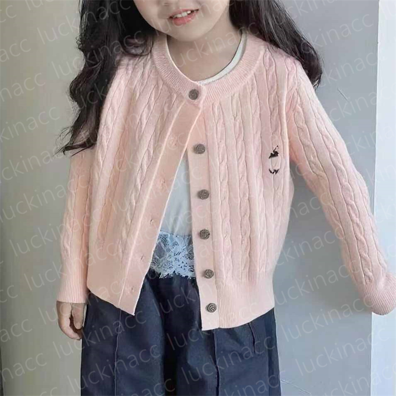 Designer Children Cardigan Fashion Kids Knitted Sweater Baby 90-160cm Girls Pullover Top Hoodie Toddler Embroidery Clothes Sweaters Clothes M2603-image-1096968044