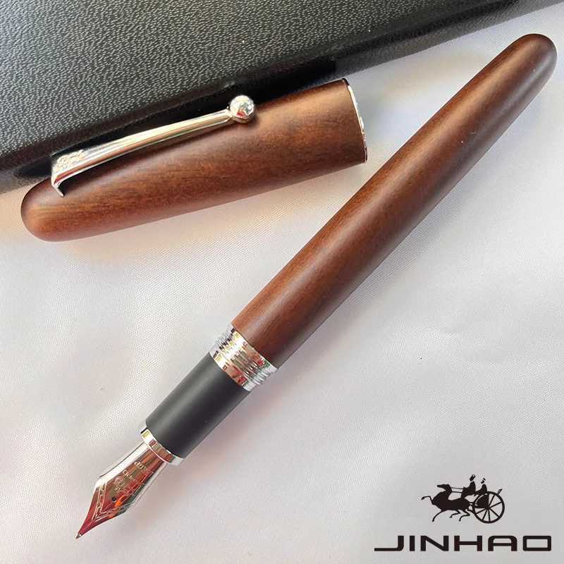 1 PCS JINHAO 9035 Professional Handcrafted Wooden Writing Off School Tea ic Writing Fountain Pen Y251218-image-1088847730