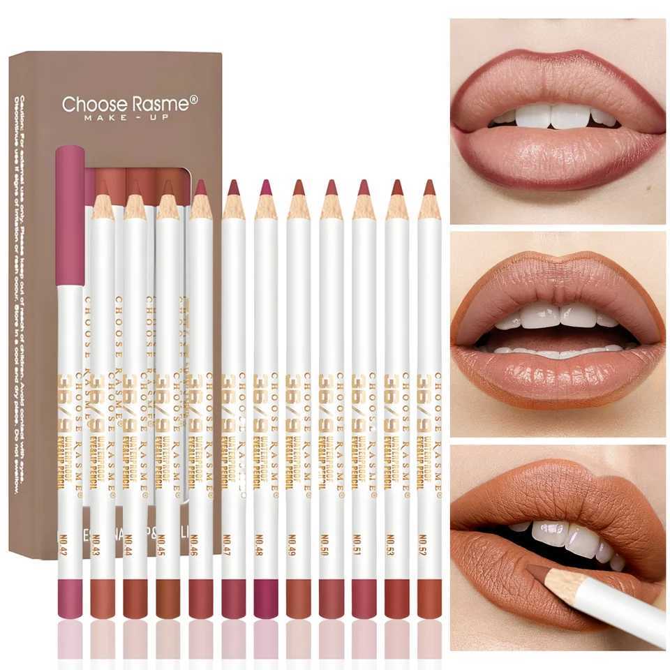 12PCS Matte Velvet Lipliner Set Superfine Smooth Durable Waterproof Brown Mixed With Easy Makeup Lip Makeup G251218-image-1088875253