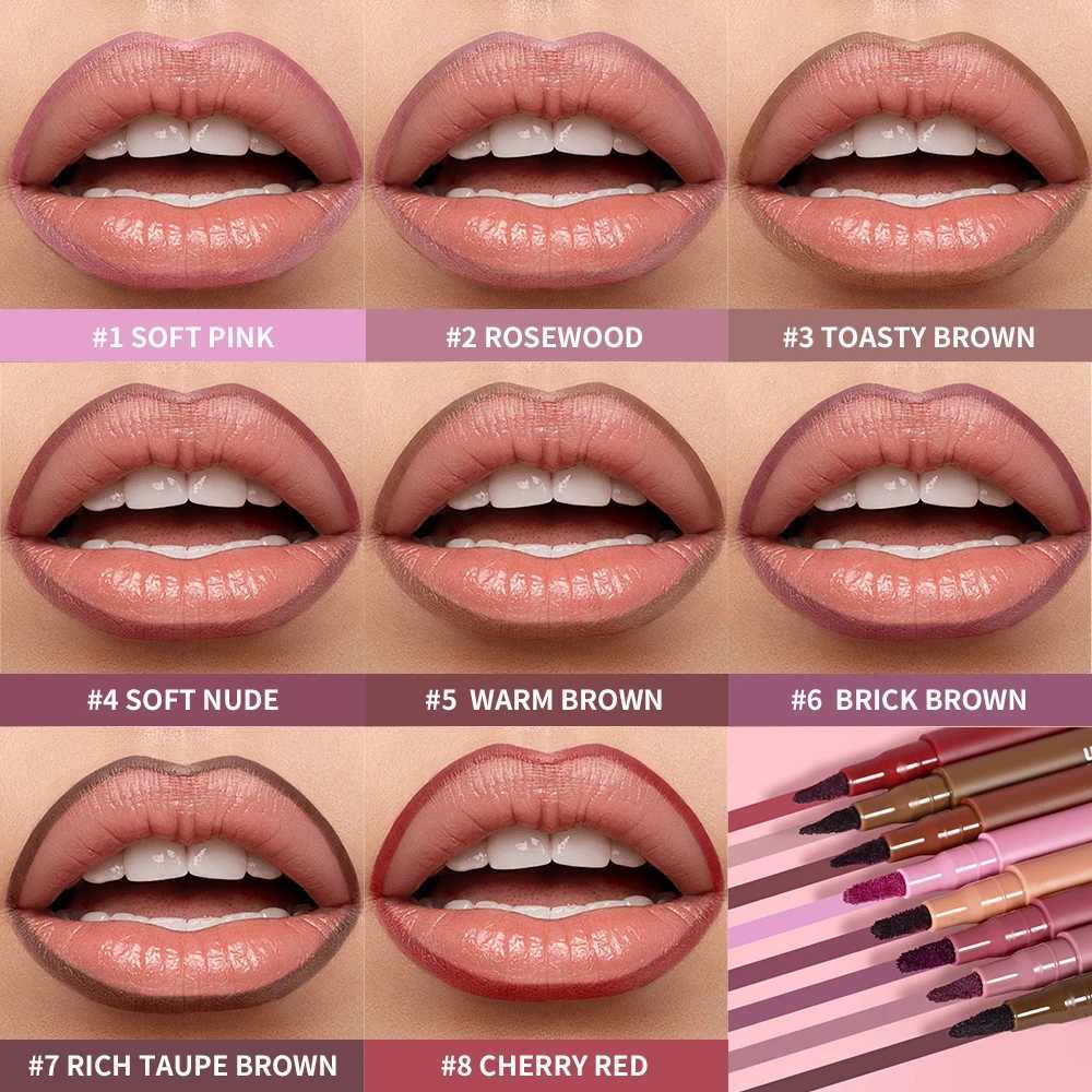 2pcs Lip Liner Waterproof Lip Contour Smudge-proof Lip Stain Lip Liner Ultra Pigmented Dual-Sided Design Non-Stick Cup Makeup G251218-image-1088876124