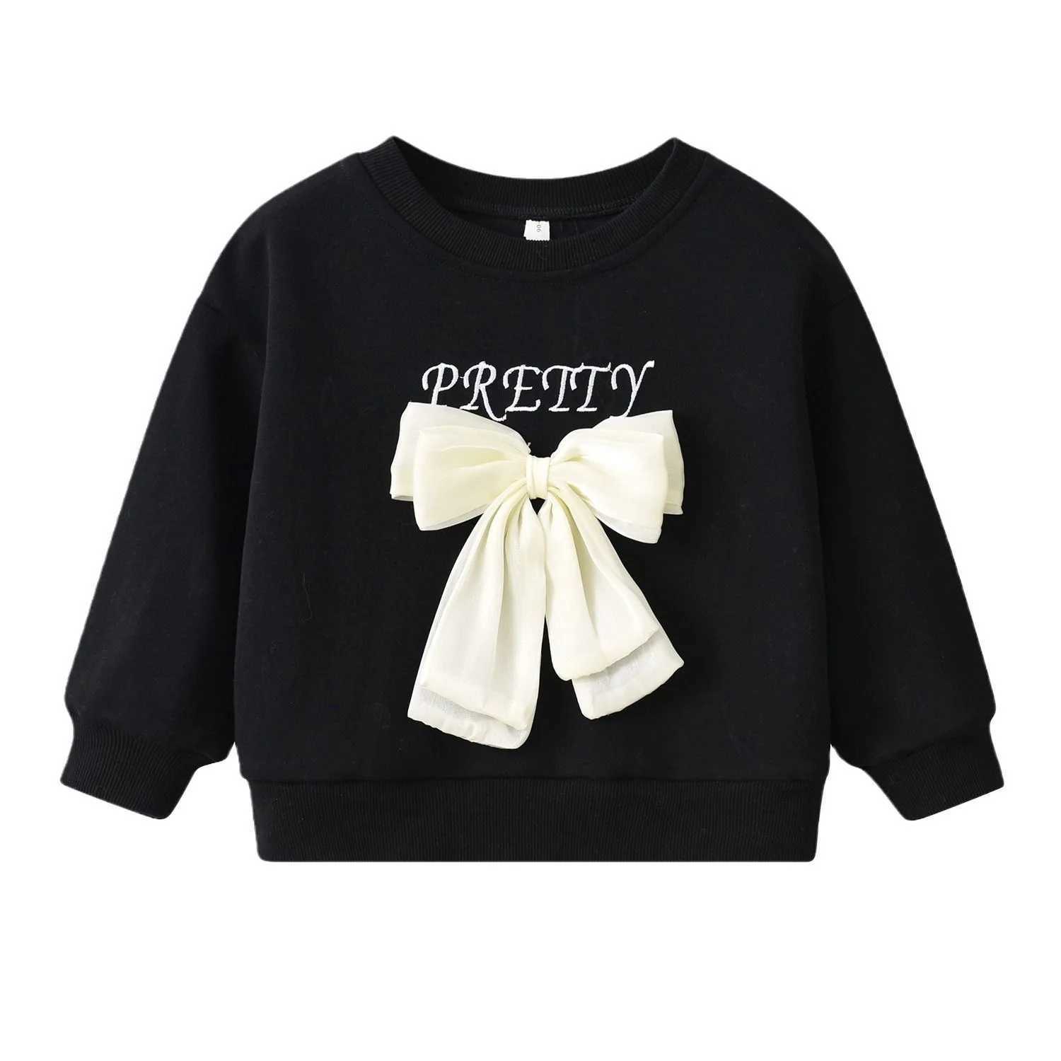 Girl Three-dimensional Bow Sweatshirt Fashion Casual Girl Pullover Spring And Autumn 3-10 Years Old Children Long Sleeve Top C251218-image-1088918033