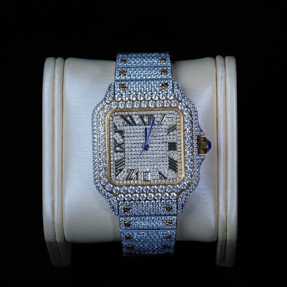 Moissanite Premium Customization Edition Top Quality Automatic Mechanical Men's and Women's Anti Drop Watch Hip Hop Style Through testing