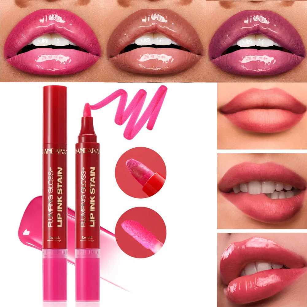 HANDAIYAN 6-color double-ended lip pencil lip oil liquid watercolor lip pencil moisturizing and easy-to-apply lip gloss G251218-image-1088873960