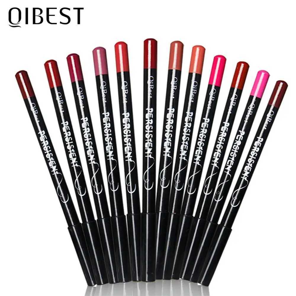 QIBEST 12Colors Lip Liner Lip Makeup Long-lasting Matte Lipliner Pencil Waterproof Moisturizing Lipstick Contour Cosmetics TSLM2 G251218-image-1088874749