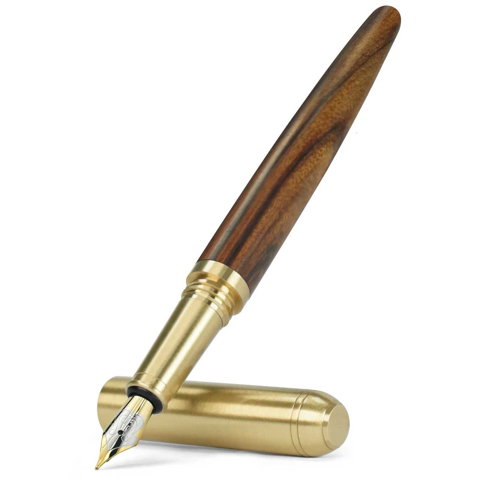STONEGO Handcrafted Wood Fountain Pens Vintage Fountain Pen Medium Nib Includes 4 Ink Cartridges and Ink Refill Converter Y251218-image-1088846521