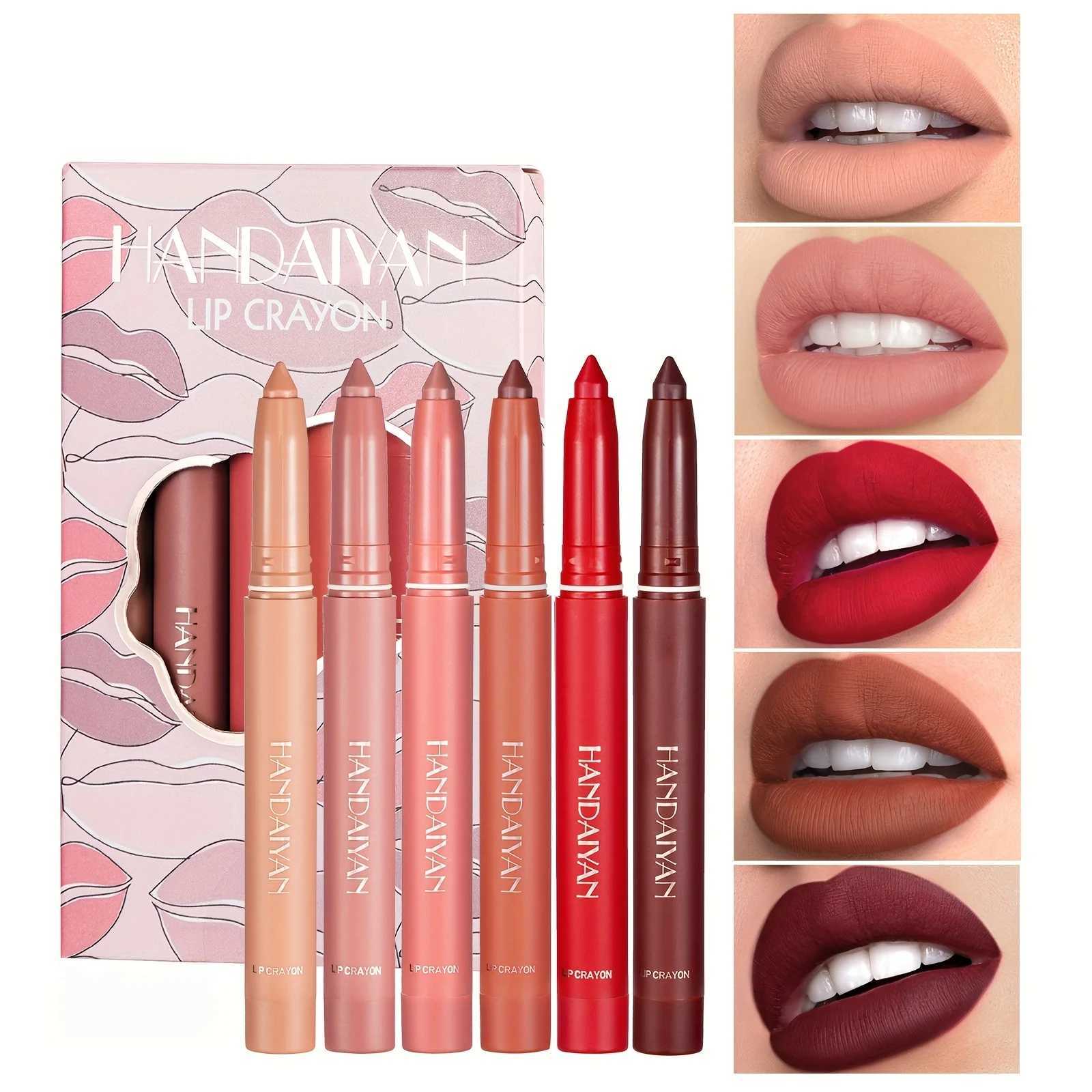 6-Piece Lip Architect Liner Lipstick Set Rotary Sharpenable Pencils Smudge-Proof Long-Lasting Velvet Matte Finish G251218-image-1088876433