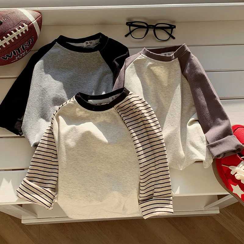 Kids Striped Long Sleeves T-shirt Toddler Girl Loose Bottoming Shirt Boy Baby Casual Tops Fashion Children Cotton Tees C251218-image-1088918838