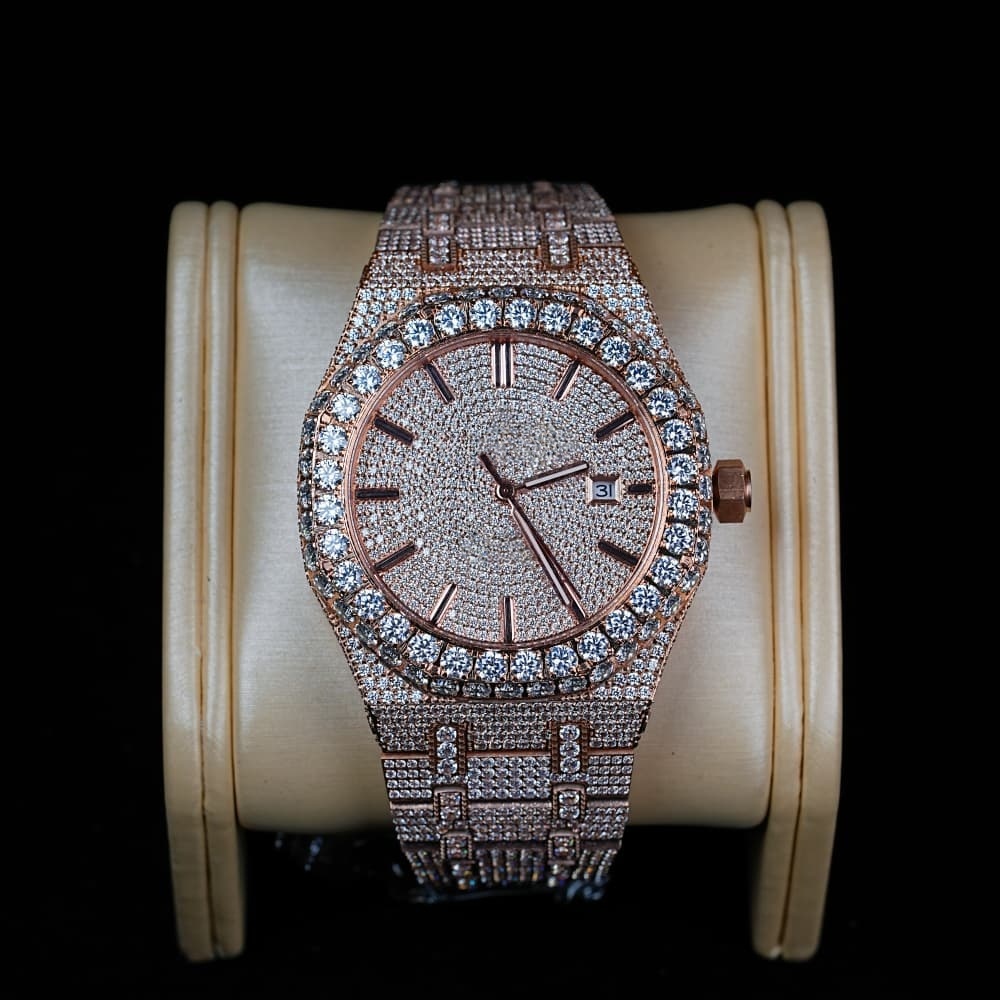 Moissanite Premium Customization Edition Top Quality Automatic Mechanical Men's and Women's Anti Drop Watch Hip Hop Style Through testing
