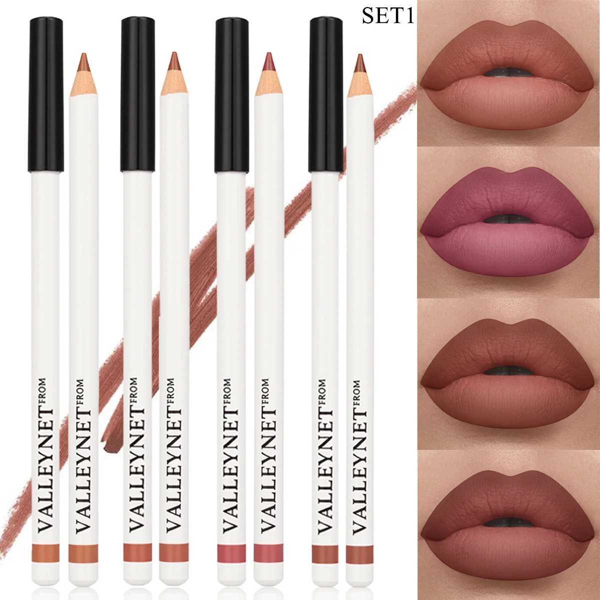 4pcs/set Lip Liner Set Lipstick 2-in-1 Eyeliner and Lip Liner Waterproof Lip Liner Lipstick Set Womens Lip Combo Makeup G251218-image-1088874571