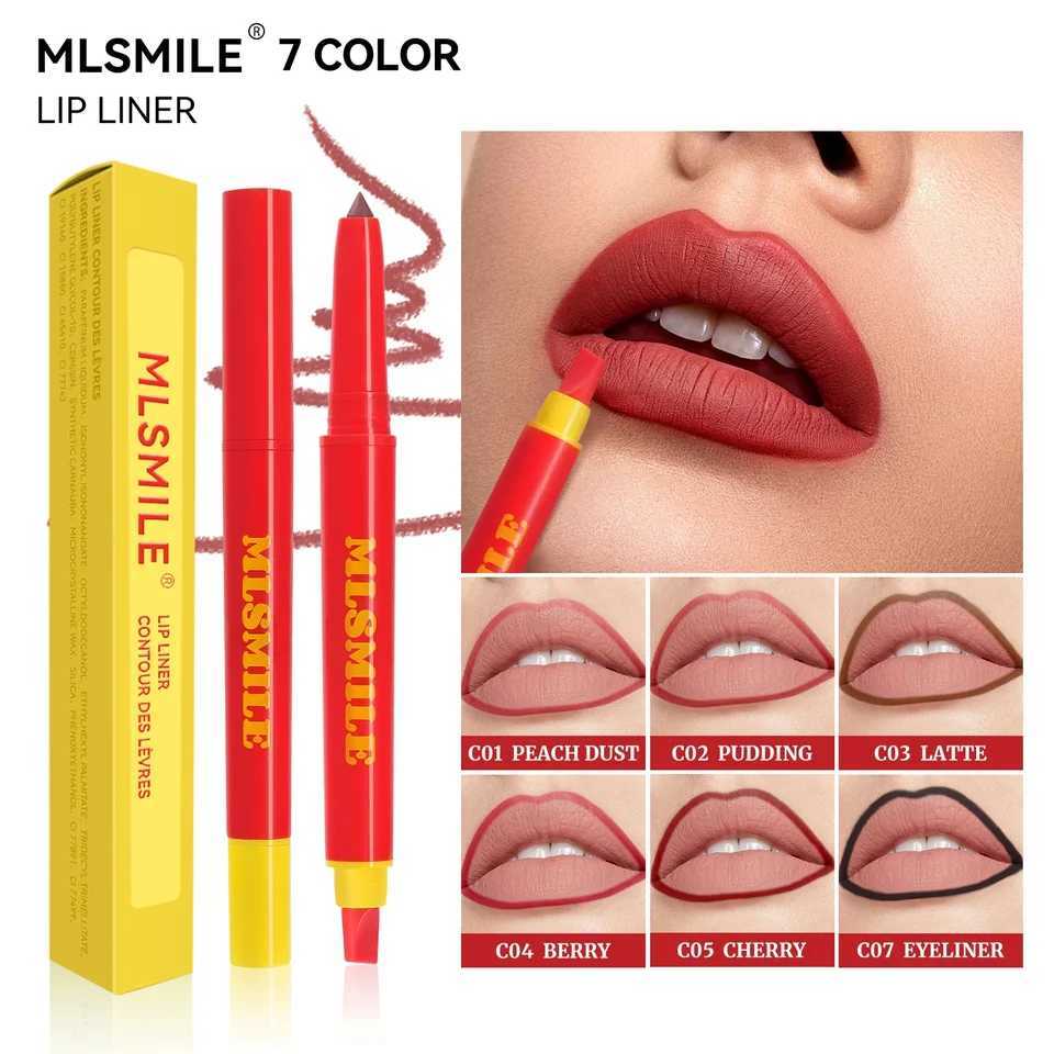Long Lasting Lip Liner Pen Automatic 2 In 1 Double Head Silicone Brush Waterproof Smudge Proof Silky Lipstick Makeup G251218-image-1088876504