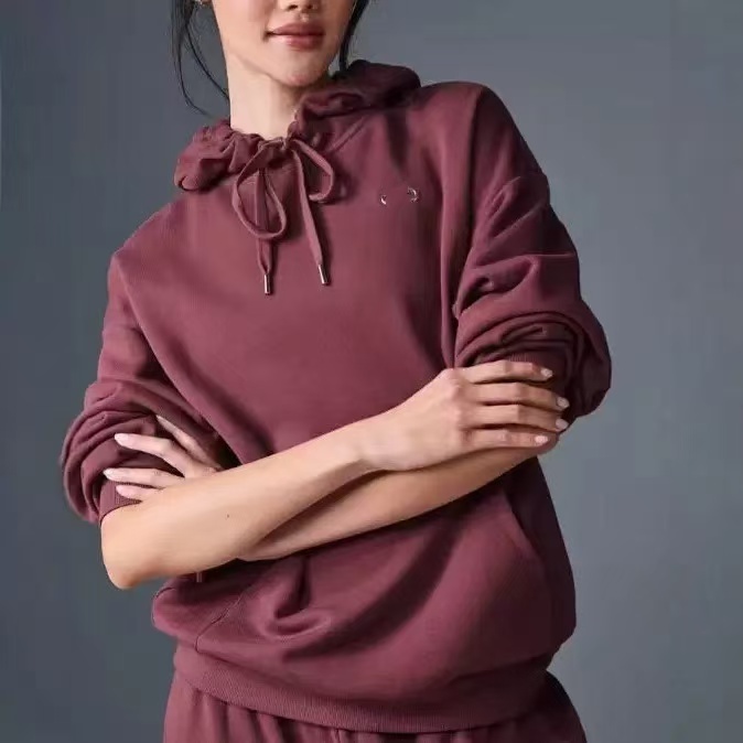 AL Autumn/Winter Sports Hooded Round Neck Sweatshirt with Loose Fit for Men and Women