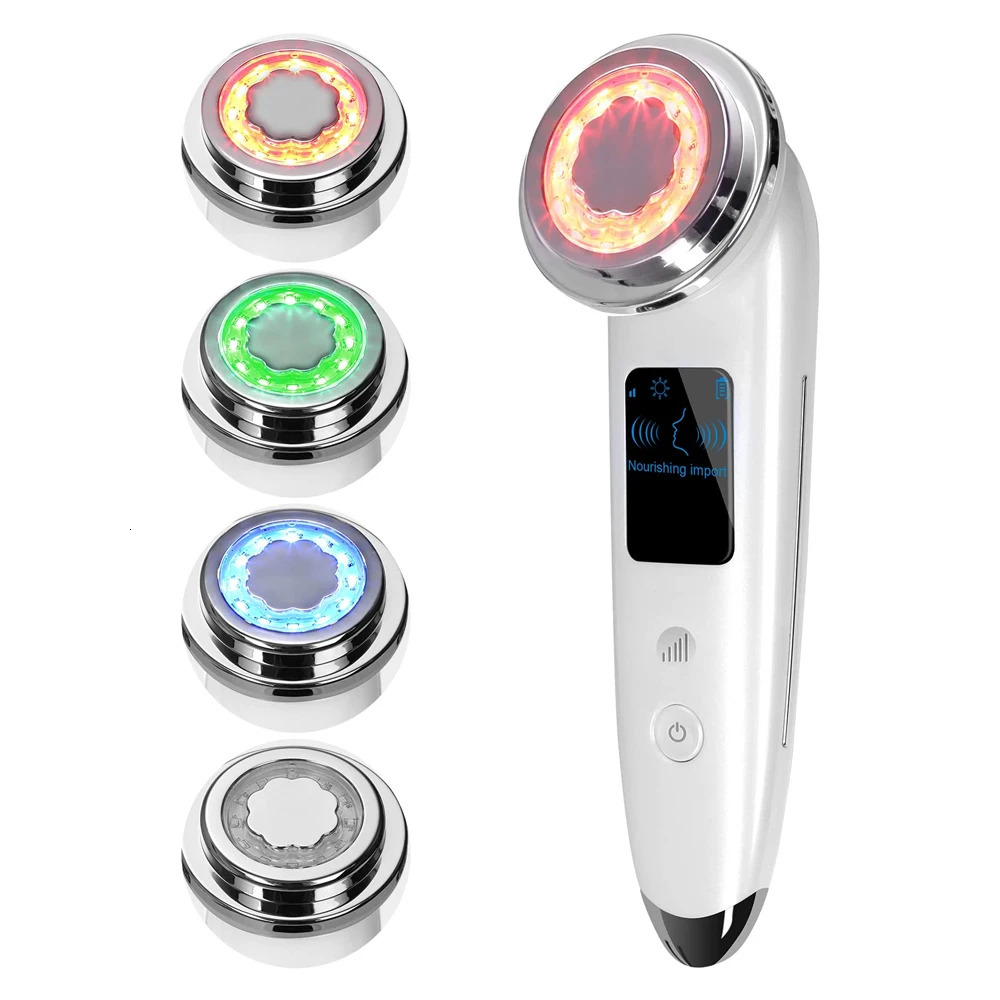 EMS Microcurrent Face Lift LED Light Therapy Skin Tightening Device Electric Lifting Vibration Heating Face Massager 251215