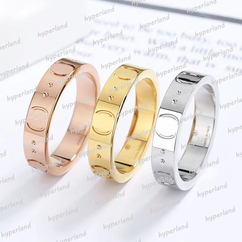 Designer Rings Rose Gold Womens Hip Hop Mens Ring Engagement For Women Luxury Jewelry Retro 925 Silver Letter Anelli Ringe Gift G