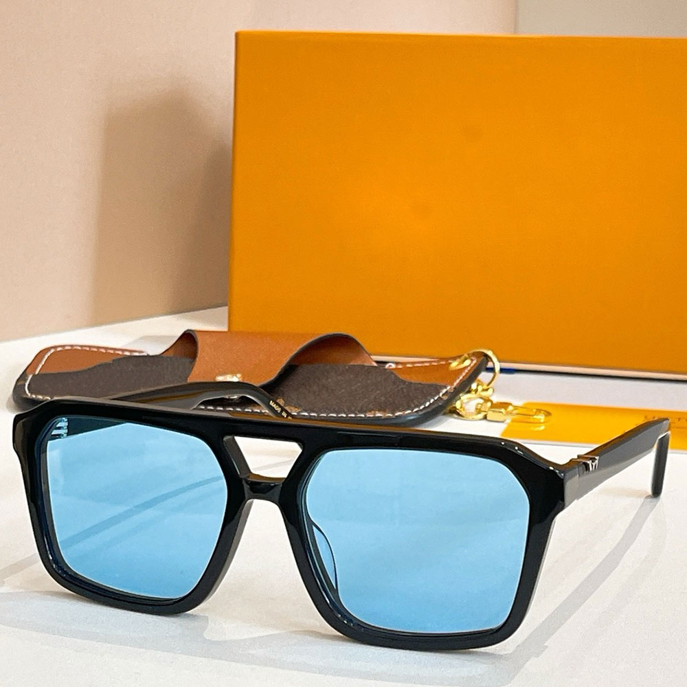 Mens hit large square sunglasses womens designer sunglasses blue lenses classic pilot shape acetate frame fashion eyeglasses Z3120U Z3059U with box