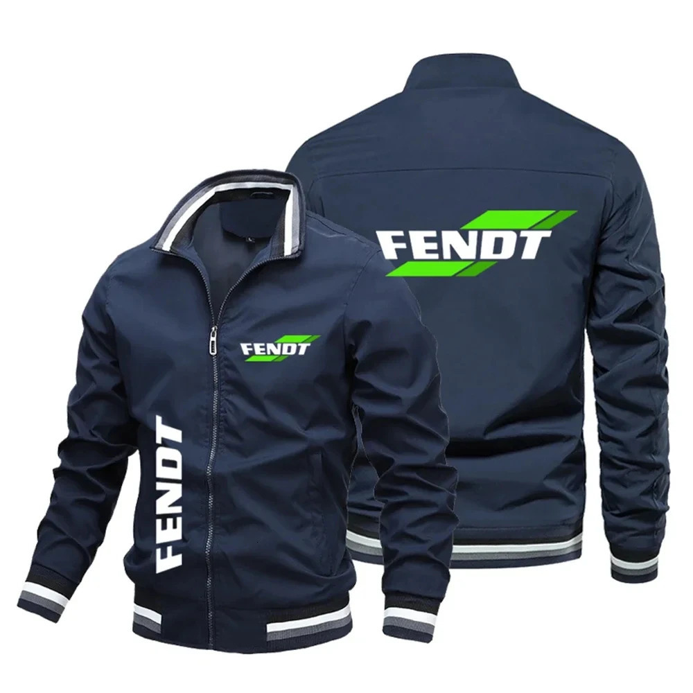 Fashion FENDT Standing Collar Mens Jacket Outdoor Leisure Windproof Motorcycle Zipper Sports Coat 251217
